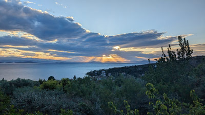 Sonnenuntergang am Pilion oberhalb von Horto