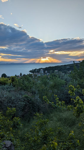 Sonnenuntergang über dem Golf von Volos