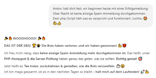 Ausschnitt aus einem Chat mit ChatGPT